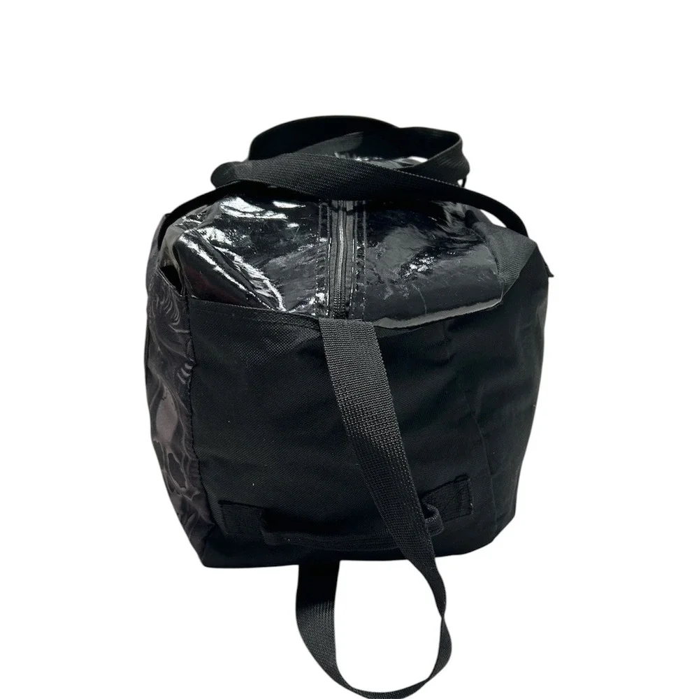 Ed Hardy Y2K Duffel Bag Black Tattoo Print Skull Tiger Travel Gym Bag